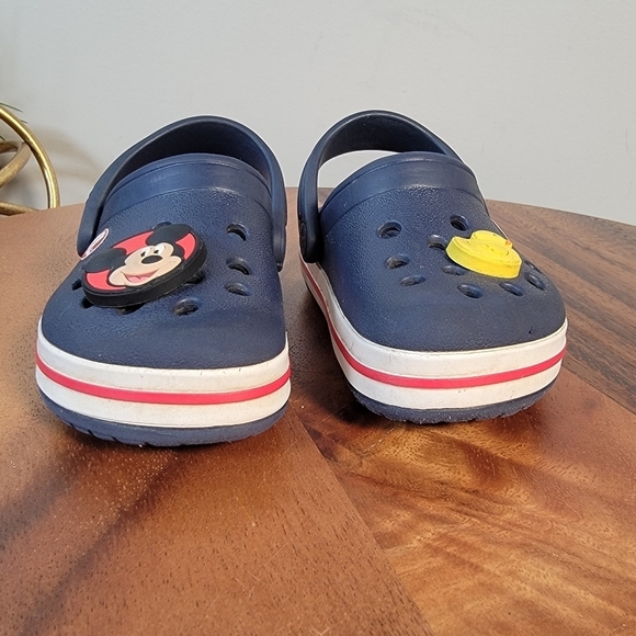 CROCS Kids Blue Clogs with Mickey Mouse and Rubber Duck Jibbitz Size C 5 - Picture 9 of 17